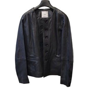 NWT // MANGO Beautiful Black Genuine Leather Jacket - US Size M